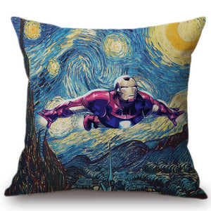 Iron Man Van Gogh Pillow Case