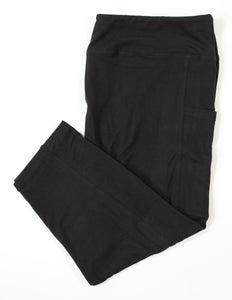 100% Cotton Black Capri (with Pockets)